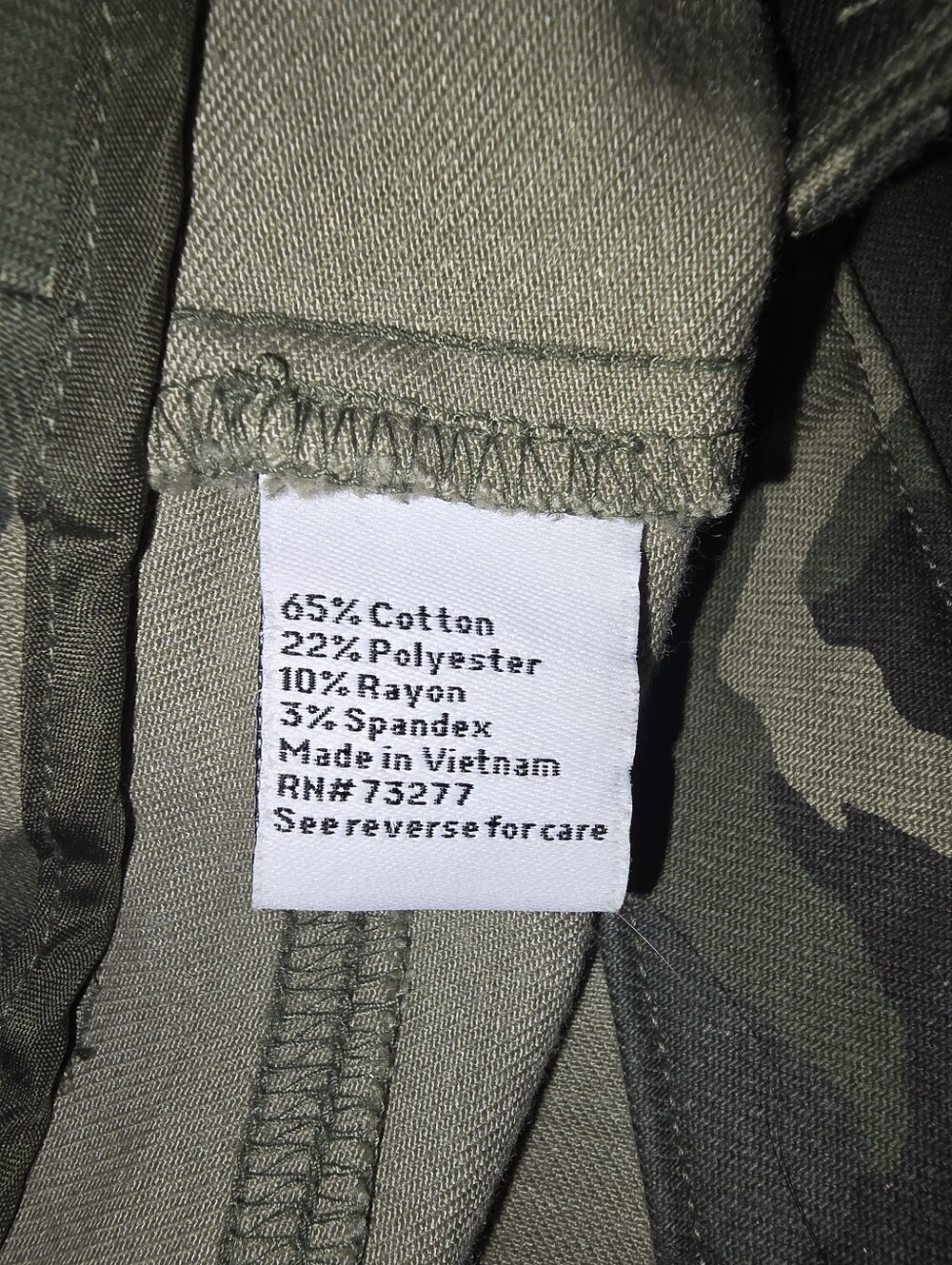 NWT Nine West Camo Cargo Pants Women's Size 14 Utility Stretch Straight Leg - Picture 4 of 6